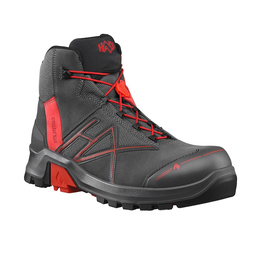 HAIX Sicherheitsschuhe CONNEXIS Safety+ S3 Gr. 41 UK 7,0 GTX ESD mid grey-red