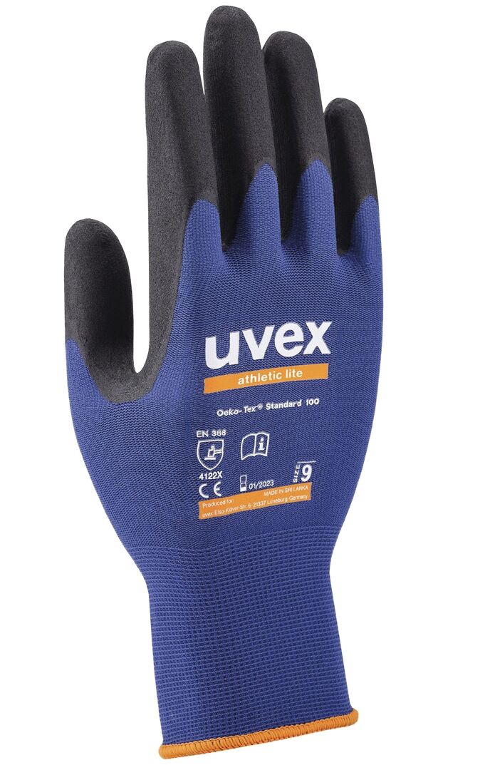 UVEX Montage-Handschuh athletic lite Gr. 8 Nitrilschaum blau/schwarz 6002.7