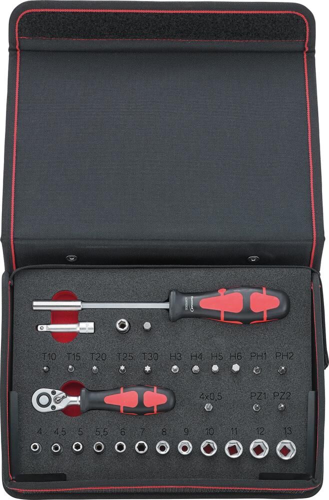 FORMAT Steckschlüssel-Set 1/4" 31-teilig in Nylonmappe