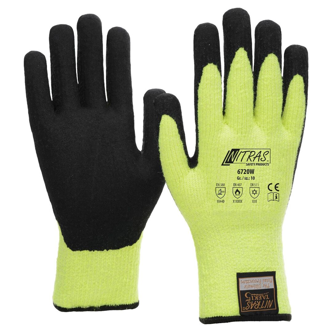 NITRAS Schnittschutzhandschuhe Winter-Cut Gr. 8 Latexbeschichtung Cut 5
