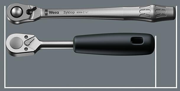 WERA Metall-Knarre mit Durchsteckvierkant 1/4" Antrieb 8003 A Zyklop