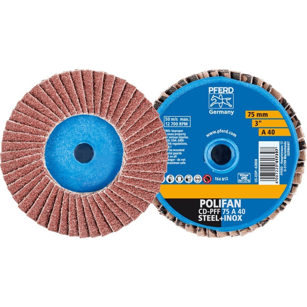 PFERD Fächerschleifscheibe COMBIDISC mini-Polifan 75mm A40