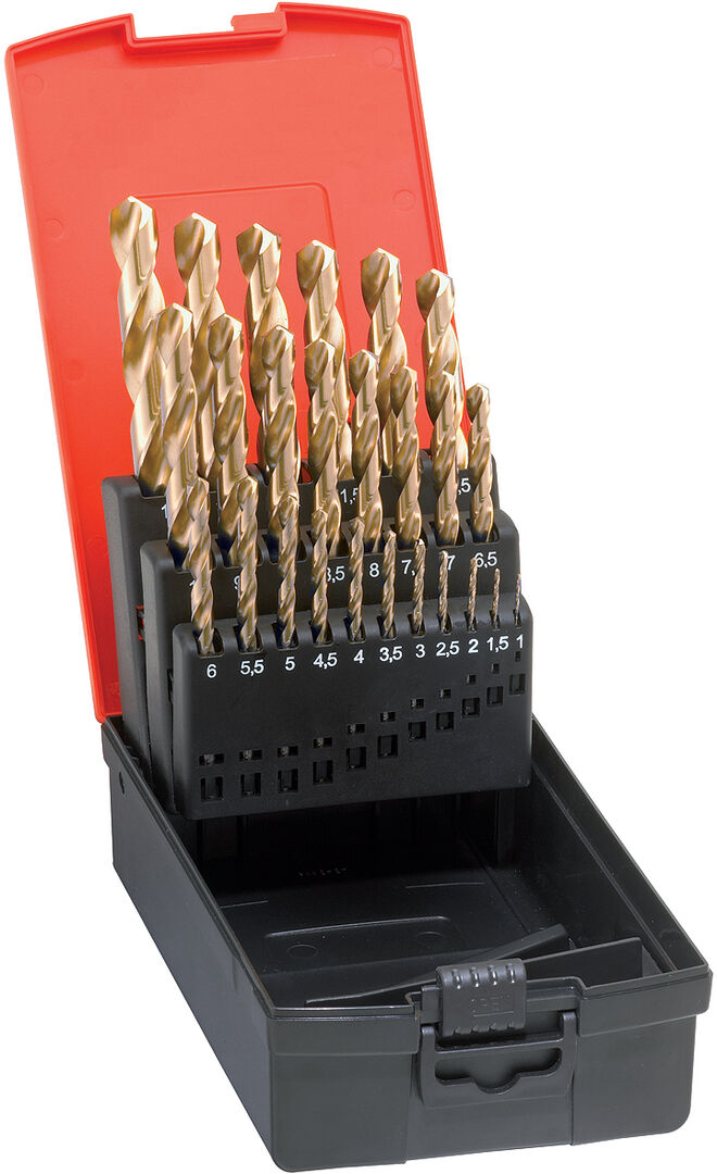 FORMAT Spiralbohrer-Set DIN338N TiN HSS geschliffen 1-5,9mm