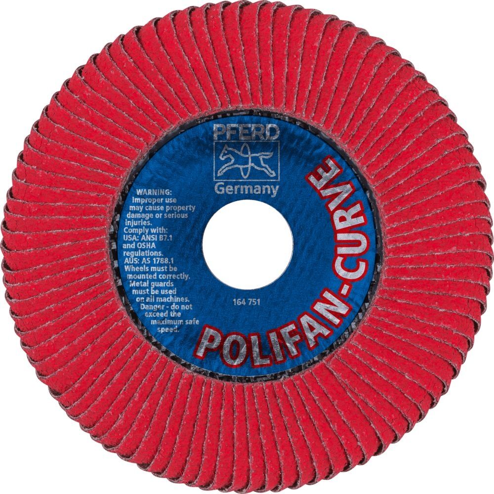 PFERD Fächerschleifscheibe Polifan K60 PFR 125 CO 60 SGP-Curve M/22,23mm