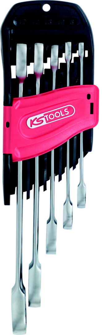KS TOOLS Ringschlüssel Ratschenschlüssel Set 8-19mm 5-teilig CrV