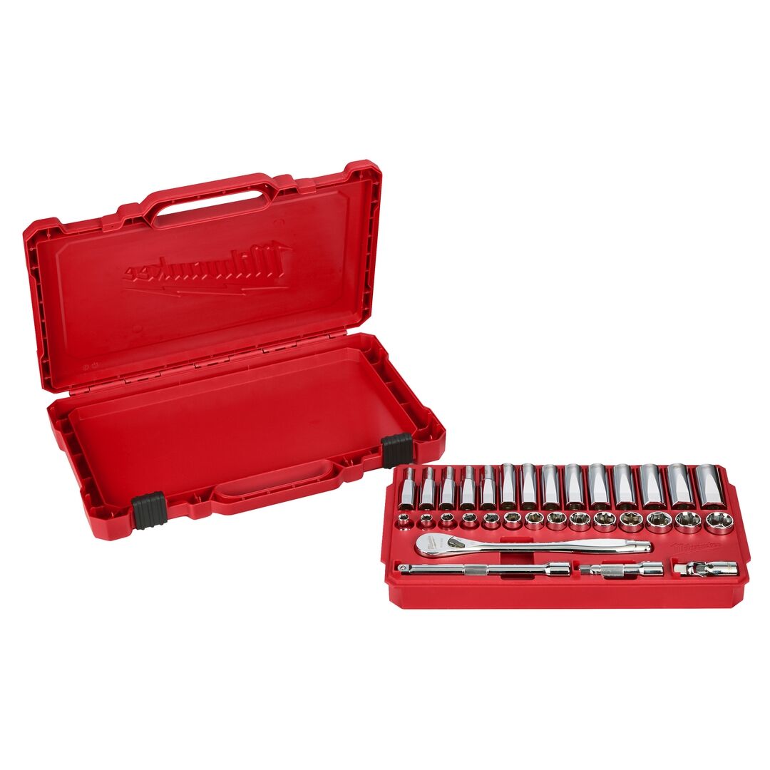 MILWAUKEE Werkzeugsatz 1/4" Ratsche und Steckschlüssel 28-teilig