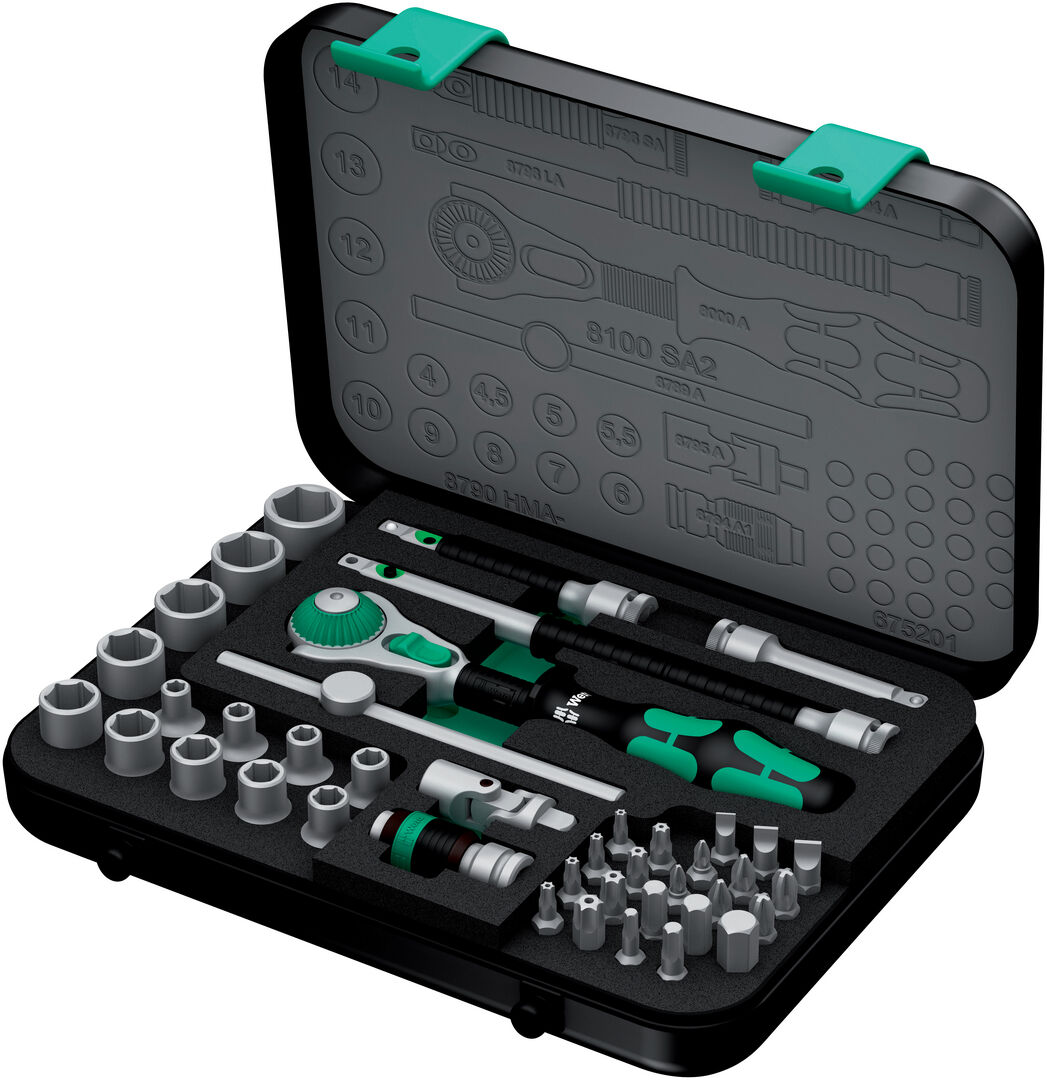 WERA Steckschlüssel-Garnitur 1/4" 42tlg. Zyklop
