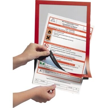 DURABLE Magnetrahmen MAGAFRAME 487203 DINA4 rot 2 Stück
