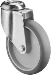 BS ROLLEN Lenkrolle 125mm LGG1 Stahlblech verzinkt Gummirad