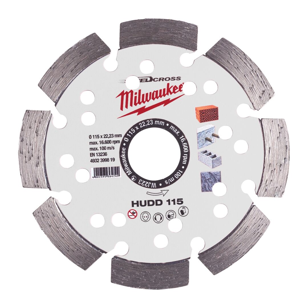 MILWAUKEE Diamanttrennscheibe HUDD Speedcross für harte Materialien 115mm