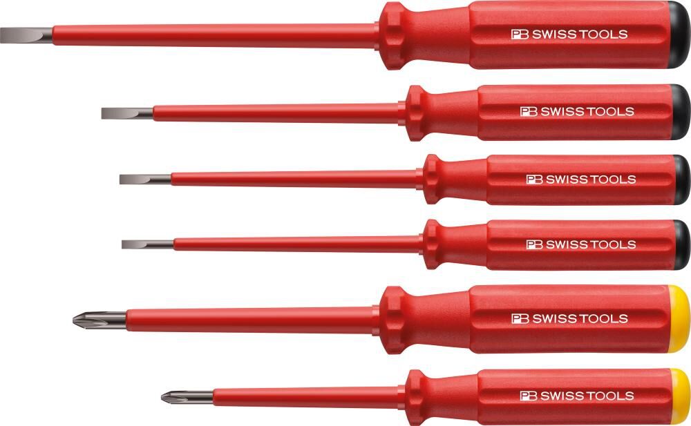 PB SWISS TOOLS Tools Schraubendreher-Set VDE 6-teilig Schlitz/PH im Karton