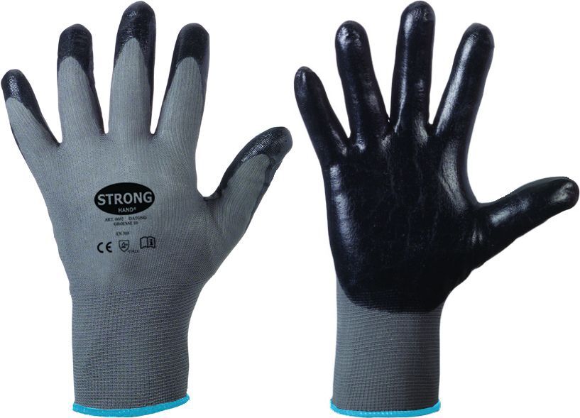 STRONGHAND Feinstrickhandschuhe DATONG Nitril Gr. 9 grau