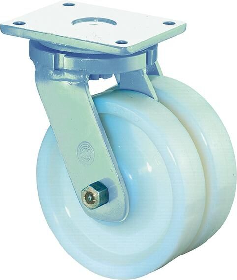 BS ROLLEN Doppellenkr. Platte105x80 Kunststoffrad 100mm