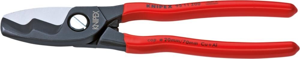 KNIPEX Kabelschere mit Doppelschneide 200mm brüniert 95 11 200