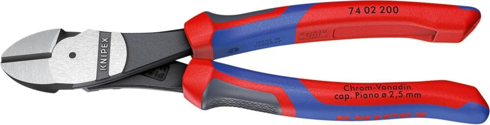 KNIPEX Kraft Seitenschneider 160mm Mehrkomponenten-Hülle schwarz atramentiert 74 02 160