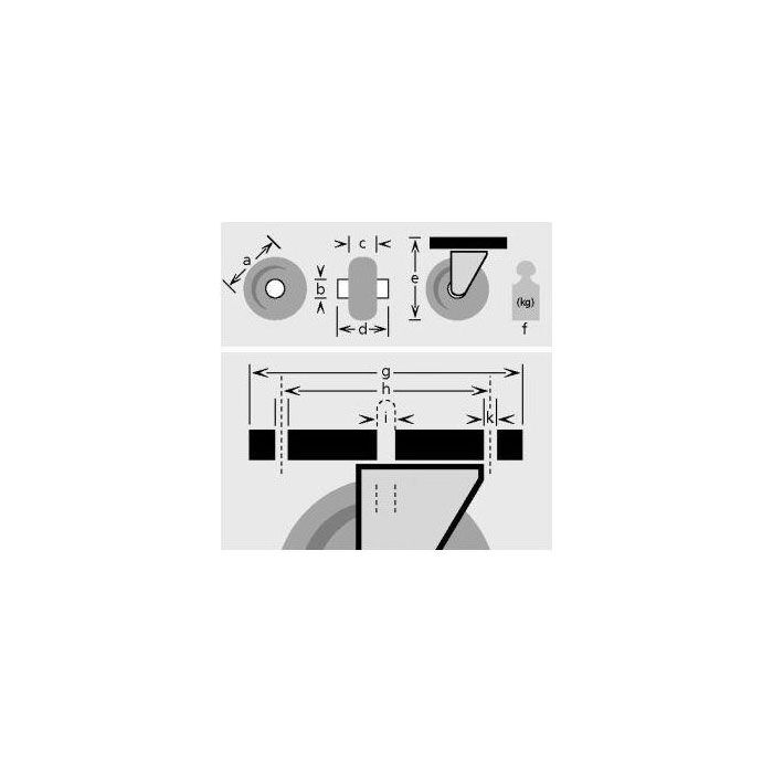 BS ROLLEN Gabelrolle 82mm 7 Poly/Poly LG.K