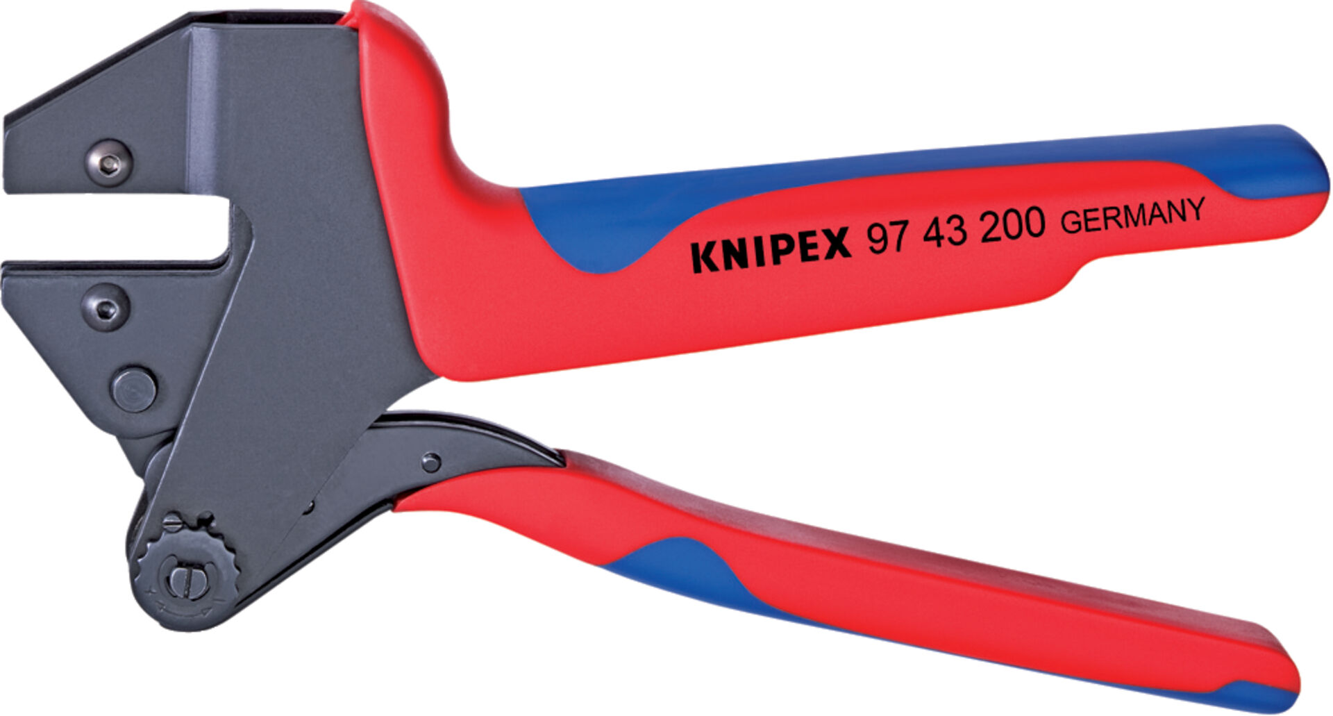 KNIPEX 97 43 200 Crimp-Systemzange für ausw. Crimpeinsätze Mehrk. brün. 200mm