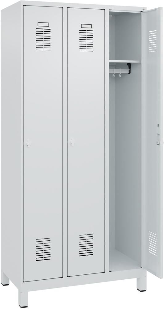 FORMAT Garderobenschrank BASIC Füße 1850x900x500mm 7035 3 Abt.