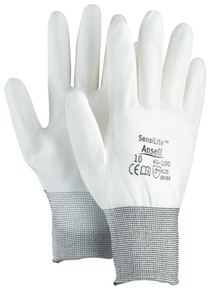 Handschuh SensiLite 48-100,Gr.9,weiß,teilb.