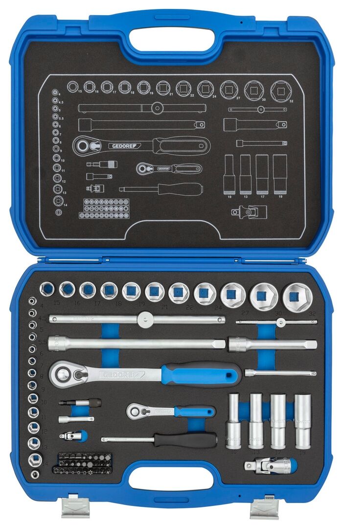 GEDORE Steckschlüssel-Set 1/4" +1/2" 19 BMC 20