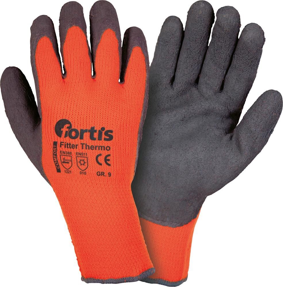 FORTIS Handschuh Fitter Thermo Kat. II orange/anthrazitgrau Größe 7