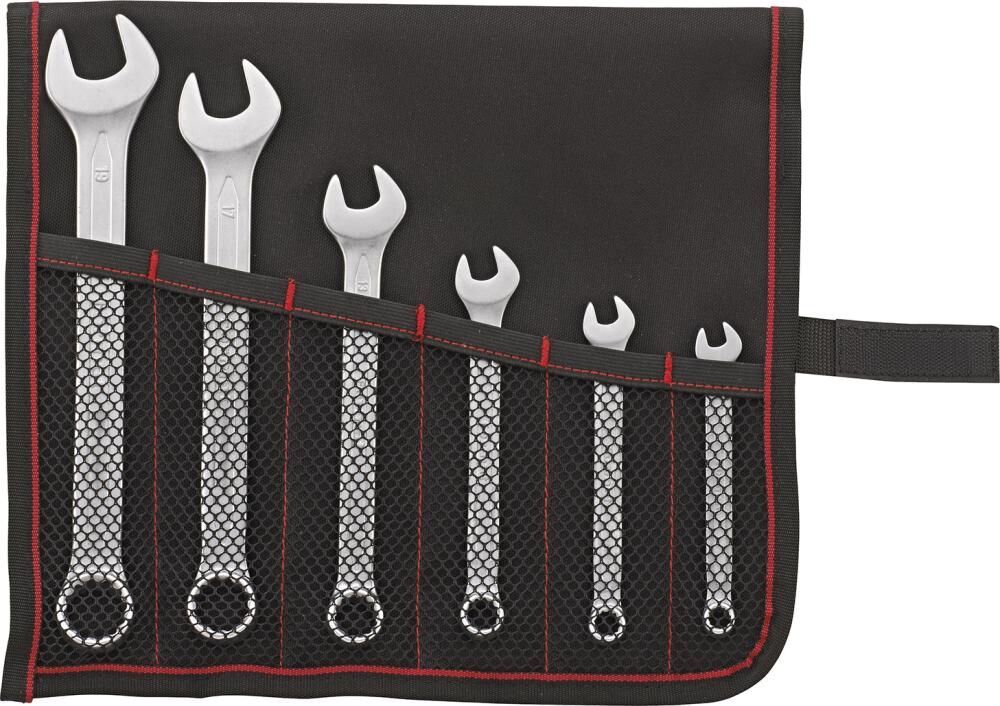 FORMAT Ringmaulschlüssel-Set DIN3113A 7-19mm 6-teilig in Rolltasche