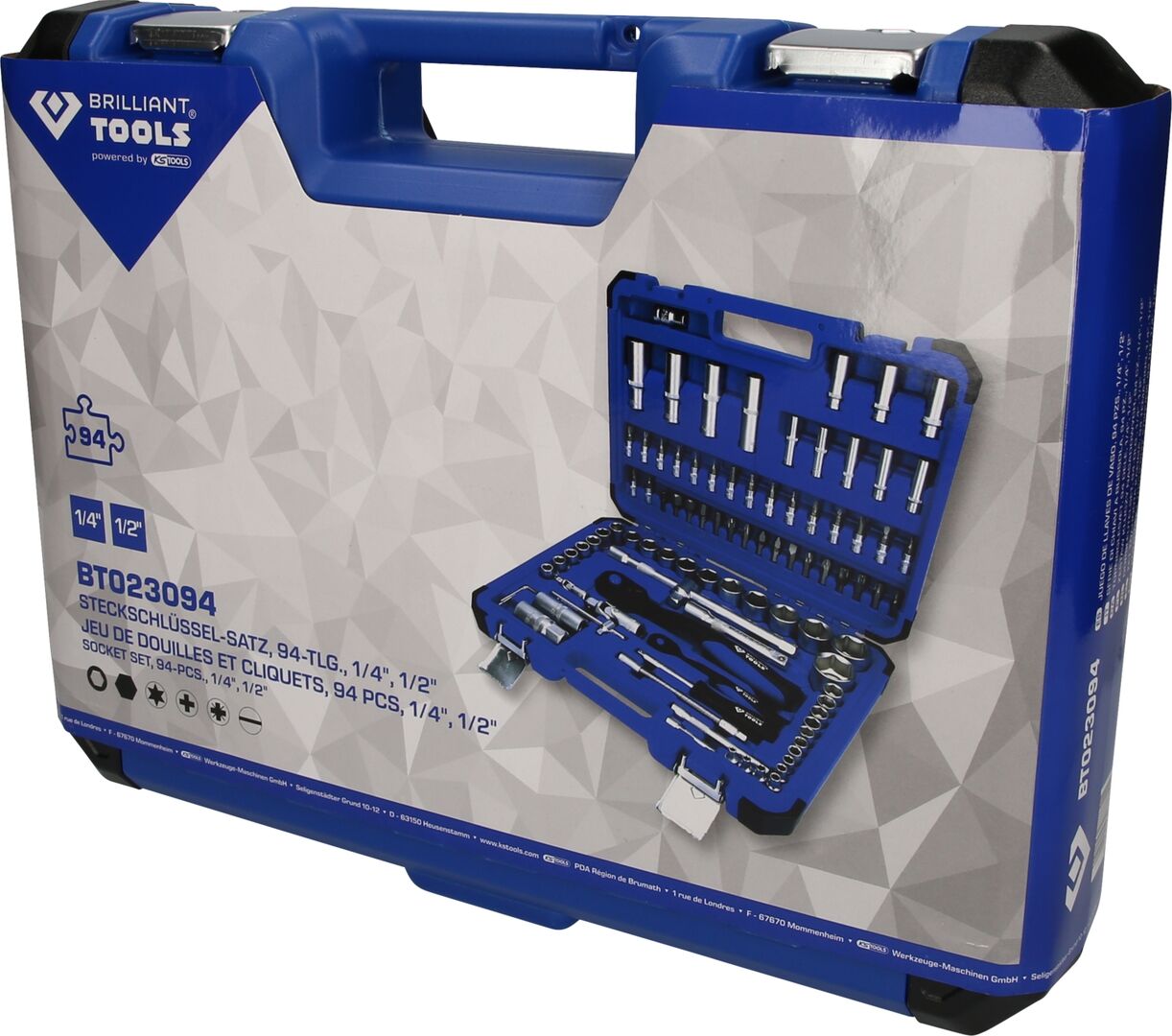 BRILLIANT TOOLS Steckschlüssel Set 1/4" 1/2" 94-teilig