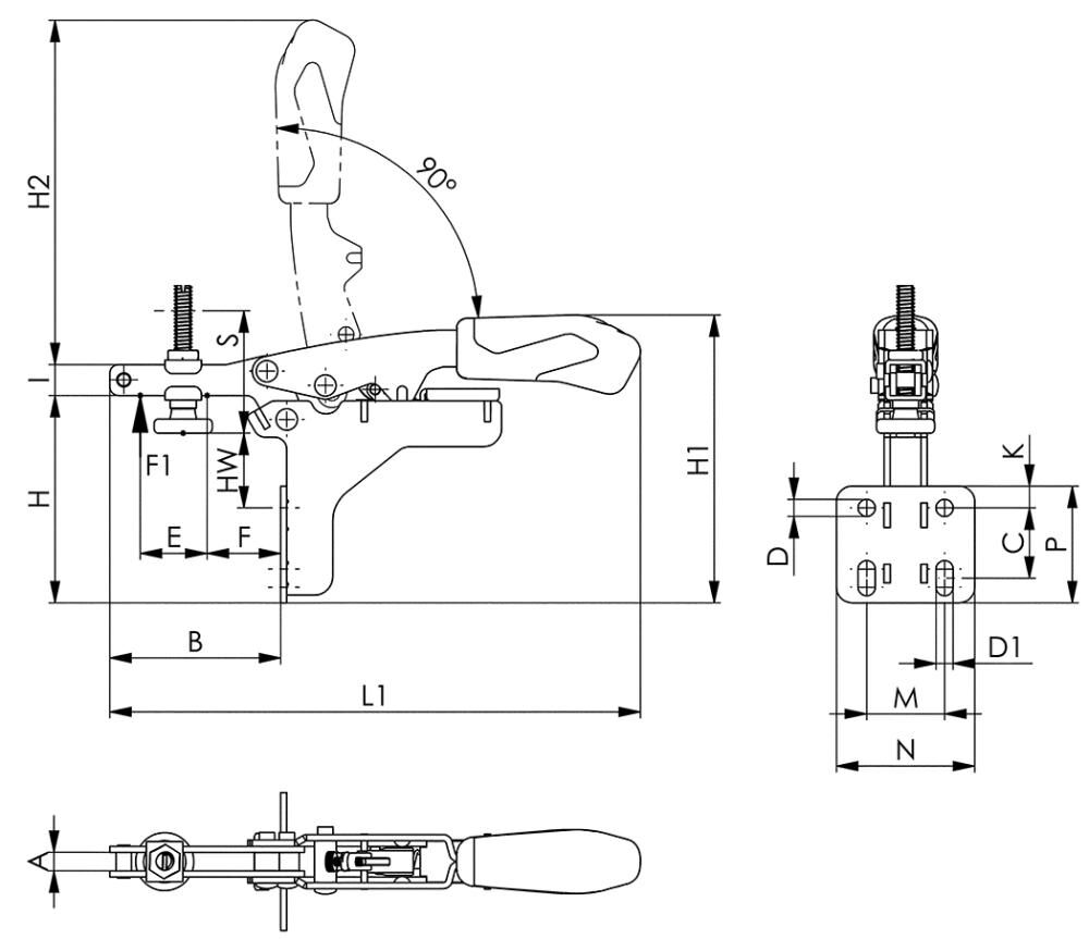AMF Waagerechtspanner Gr. 50 mit variabler Spannhöhe 6871
