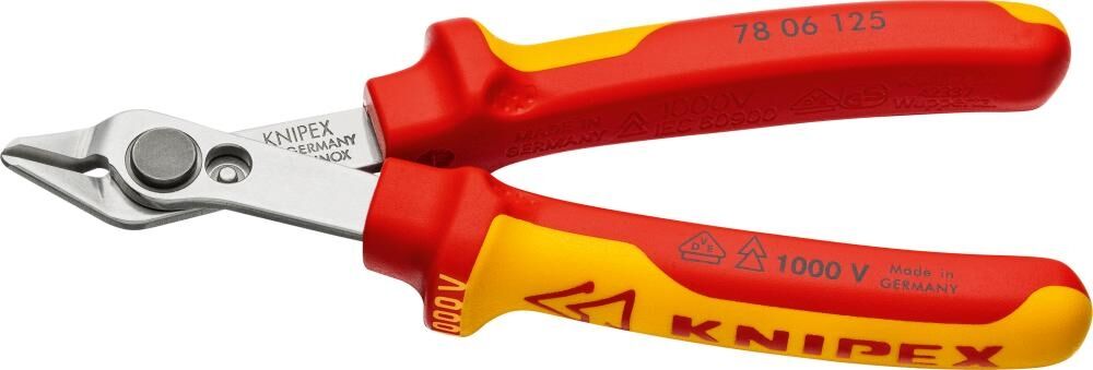 KNIPEX Präzisionszange Electronic Super Knips 125mm Mehrkomponenten-Hülle isoliert VDE 78 06 125