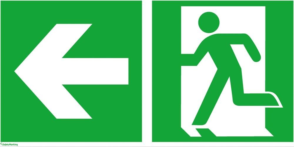 Rettungsz. 400x200mm Fol., Rett.weg links
