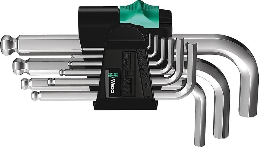 WERA Winkelschraubendreher Set sechskant Kugelkopf 5-teilig Edelstahl 950PKS/9