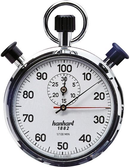HANHART Präzisions-Doppel-Stoppuhr 1/100-min. 30 min.