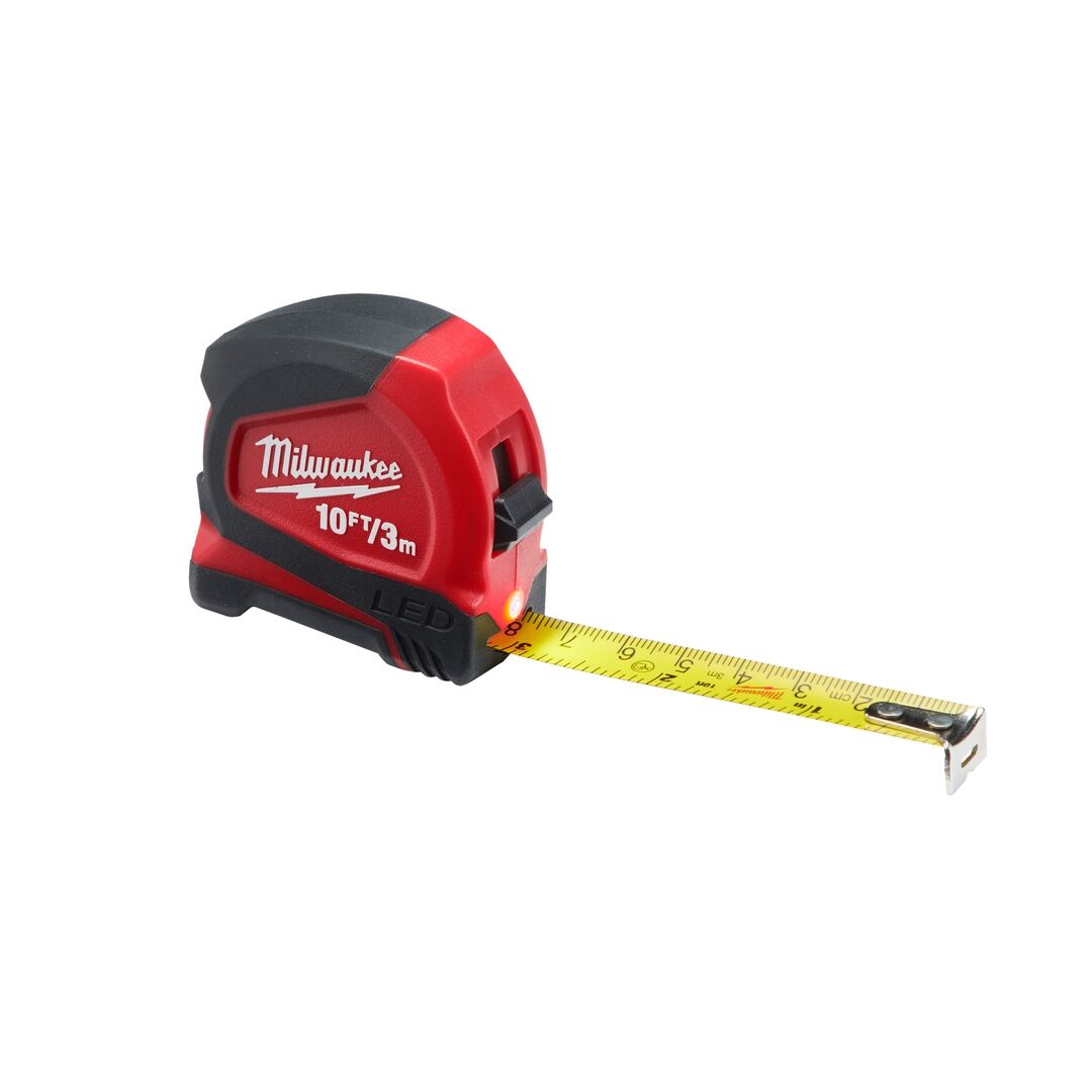 MILWAUKEE LED-Bandmaß breites Band 3m/10 ft 16mm