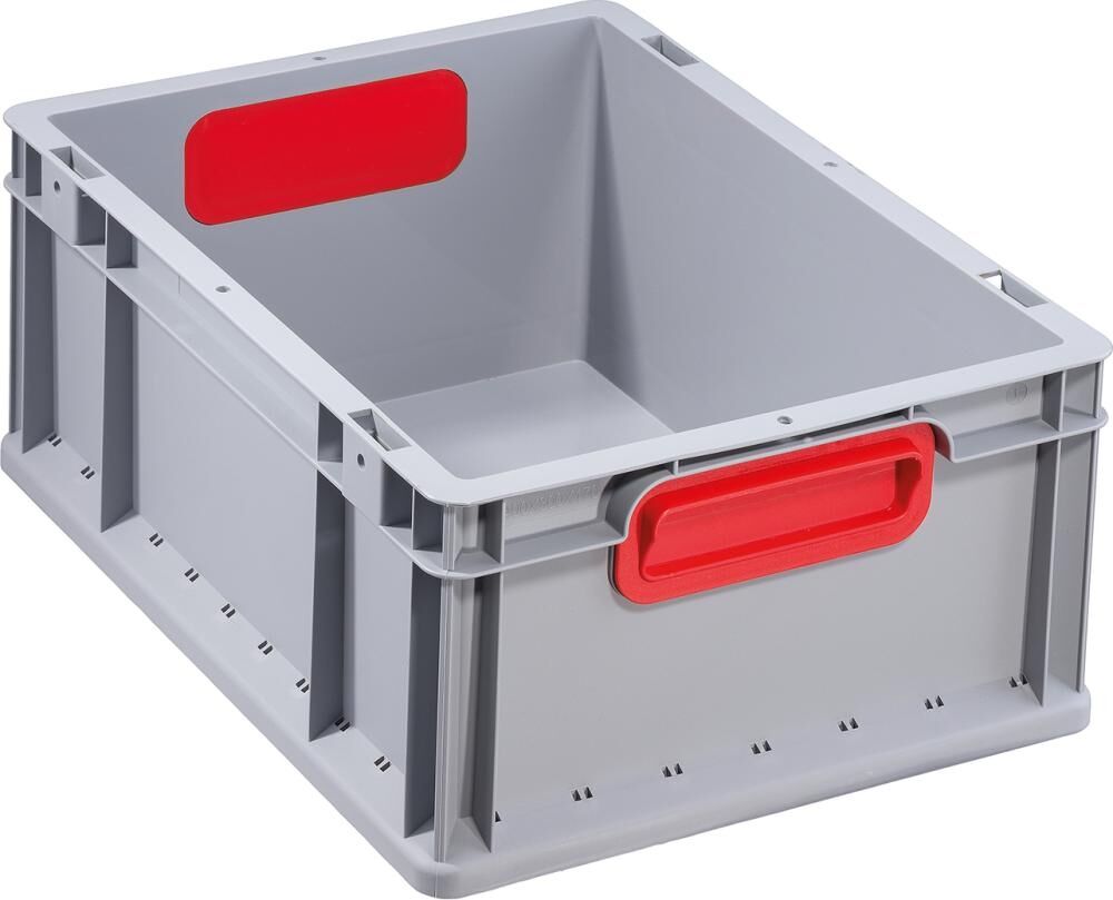 ALLIT EuroBox 417,400x300x170mm Griffe geschliffen,grau/rot