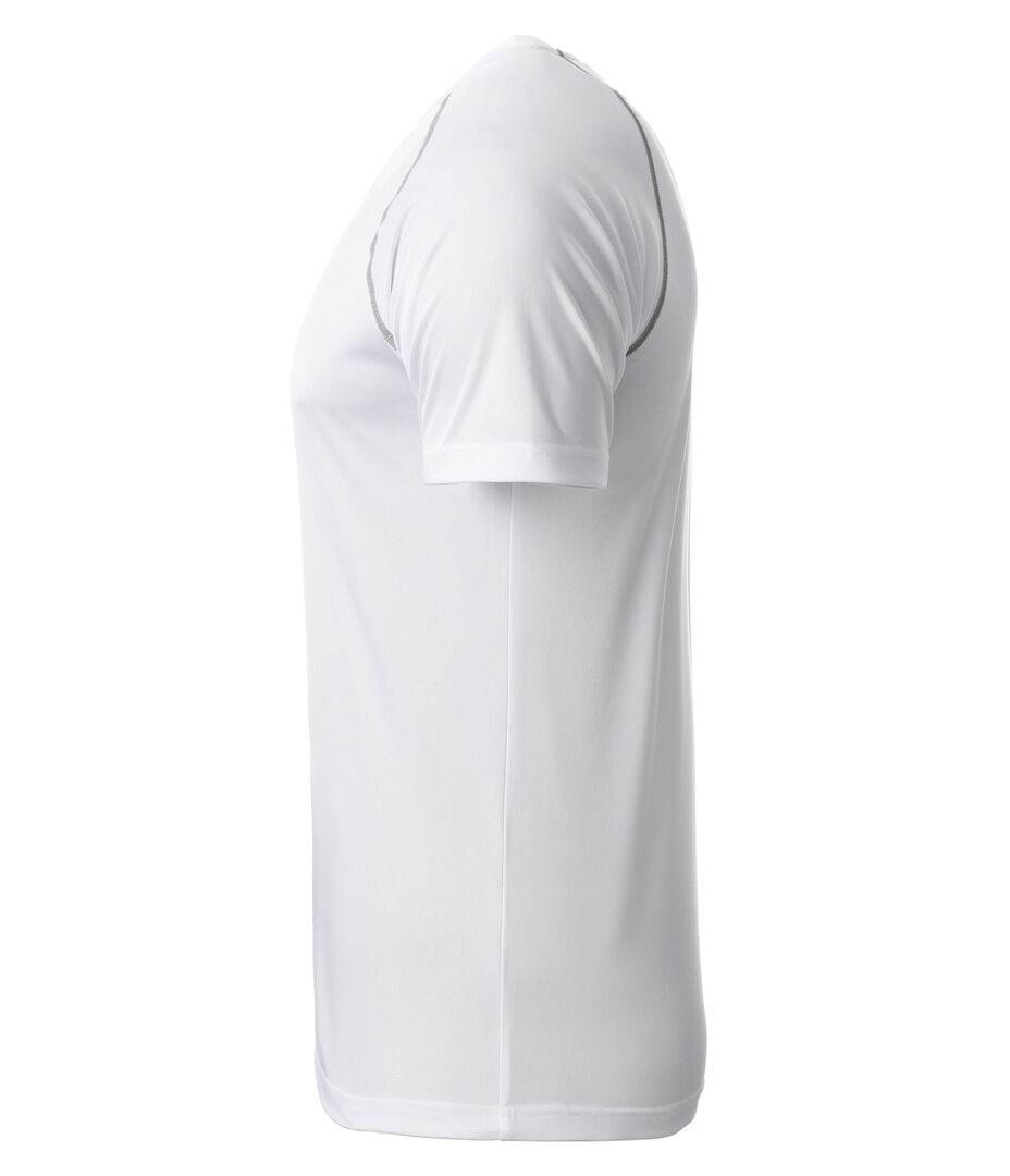 JAMES & NICHOLSON T-Shirt Sport Gr. S white/silver JN496