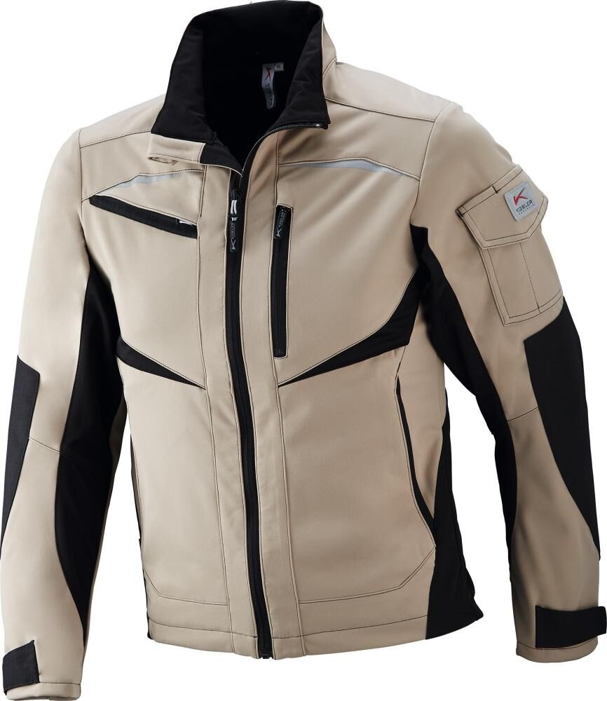 KÜBLER PRACTIQ Softshelljacke 1351 sandbraun/schwarz Gr. S