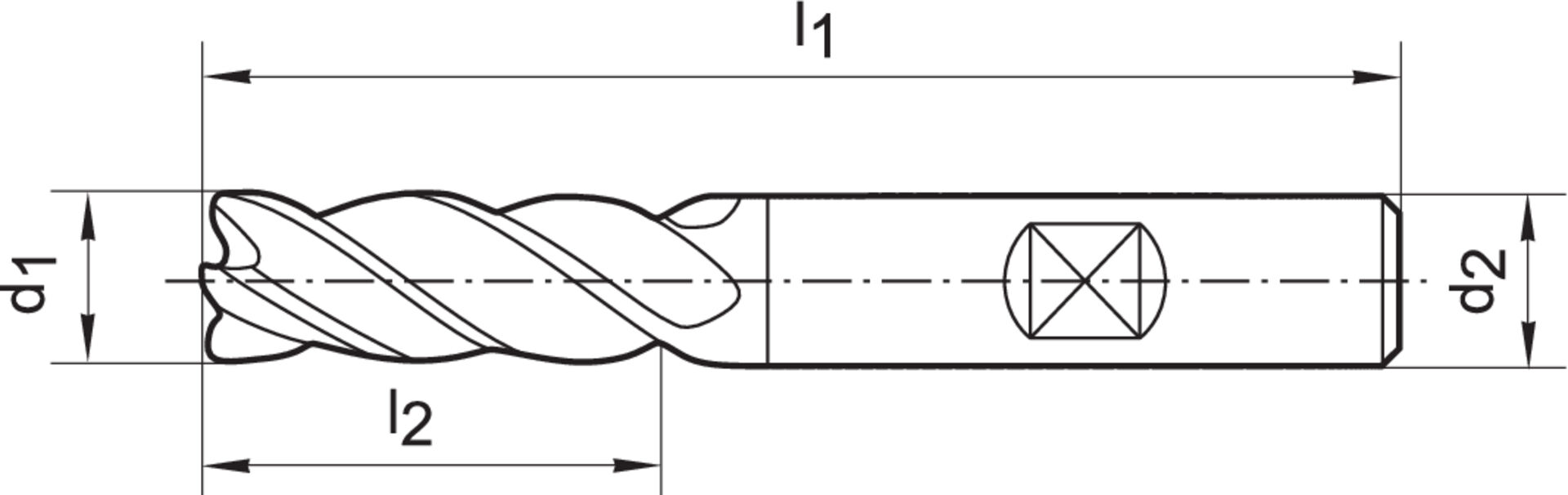 FORMAT Schaftfräser DIN6527 VHM TiAlN HB 16mm Z 4