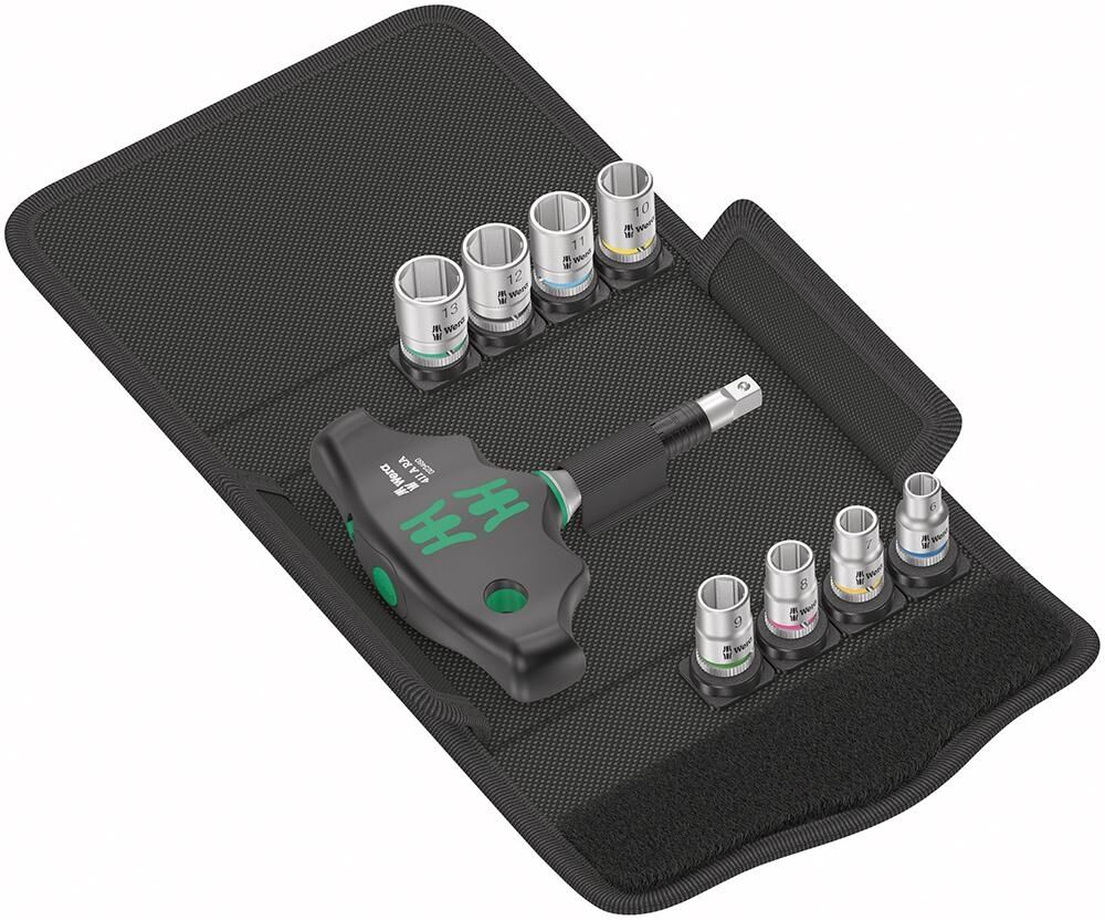 WERA Ratschenset 1/4" Quergriff 9-teilig Kraftform Kompakt 400RA Set2