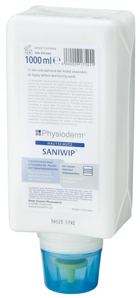 PHYSIODERM Hautschutzcreme Saniwip 1.000ml Varioflasche