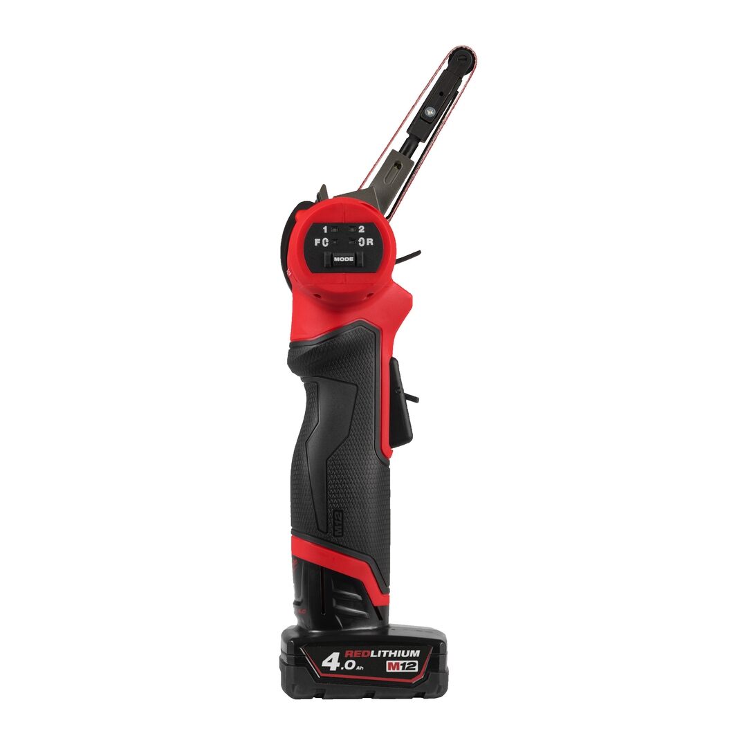 MILWAUKEE Akku-Bandfeile M12 FBF10-402B 2x12V 4Ah Ladegerät Tasche