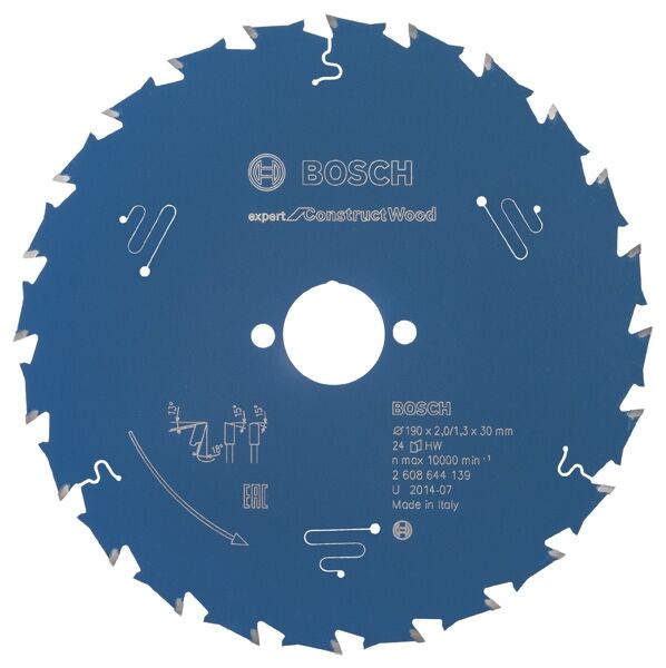 BOSCH Kreissägeblatt HW Constr 190x30x2,0 24T