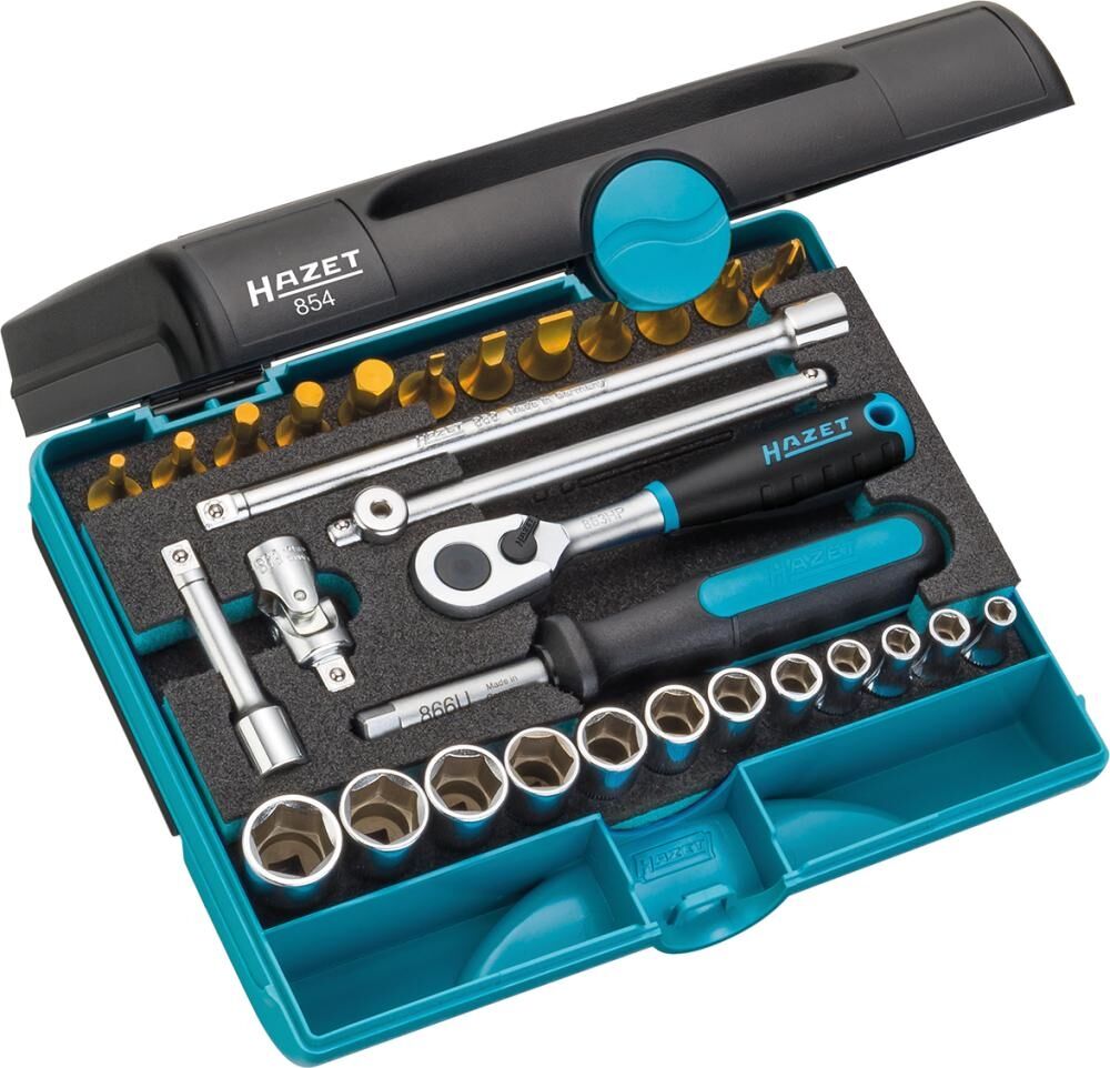 HAZET Steckschlüssel Set Ratschenkasten 1/4" 30-teilig