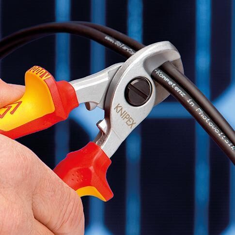 KNIPEX Kabelschere 165mm Mehrkomponenten-Hülle VDE verchromt 95 16 165 T