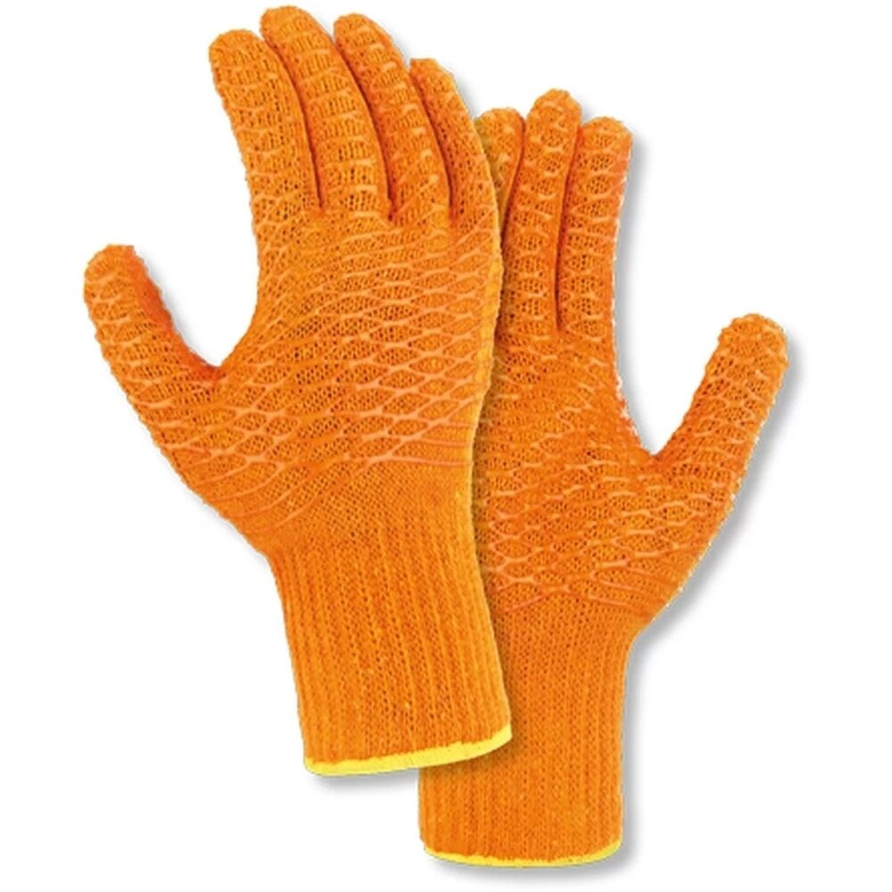 TEXXOR Strickhandschuhe Criss Cross Gr. 10 Grobstrick orange PVC-Gitter