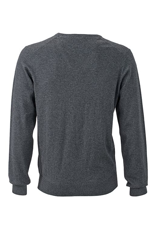 JAMES & NICHOLSON Pullover Gr. XXL V-Neck anthrazit/melange