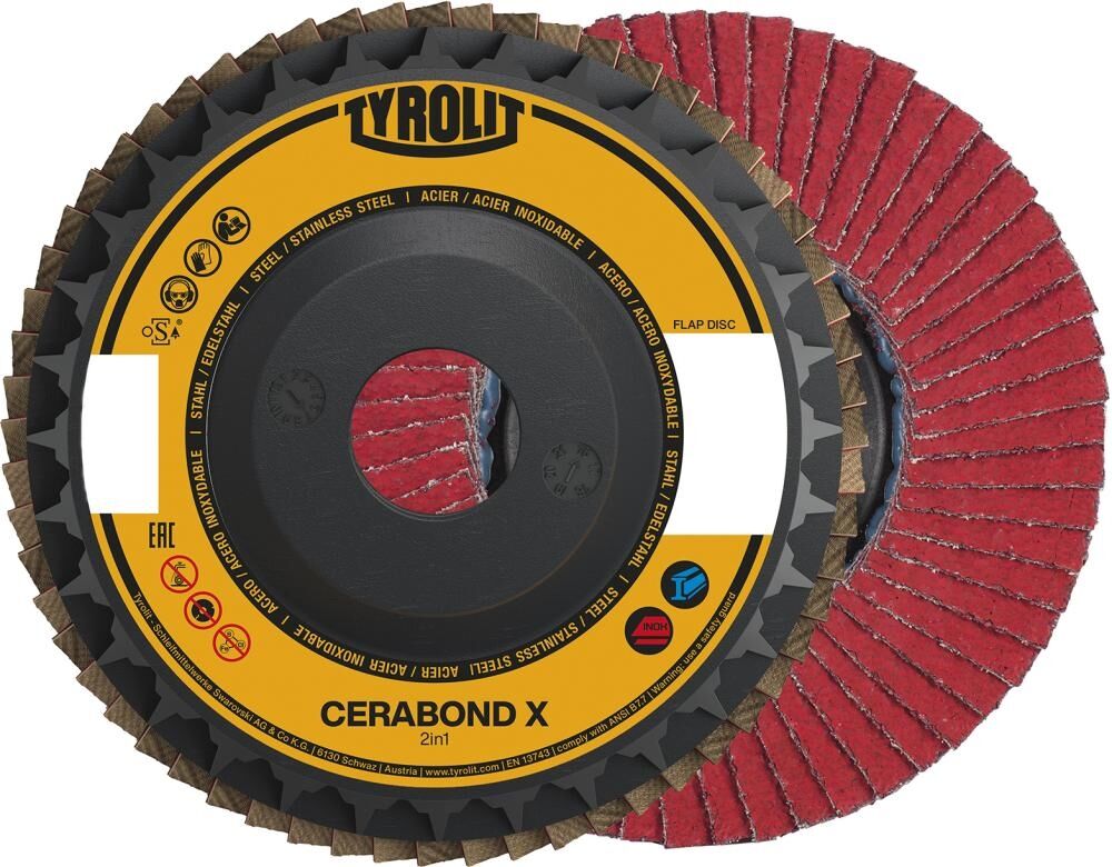 TYROLIT Fächerschleifscheibe CERABOND 125mm CA-60 gekröpft