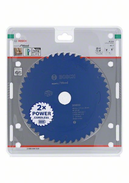 BOSCH Kreissägeblatt Expert for Wood 216x30x1,7/1,2mm 48 Z