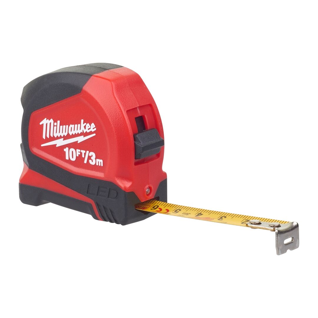 MILWAUKEE LED-Bandmaß breites Band 3m/10 ft 16mm