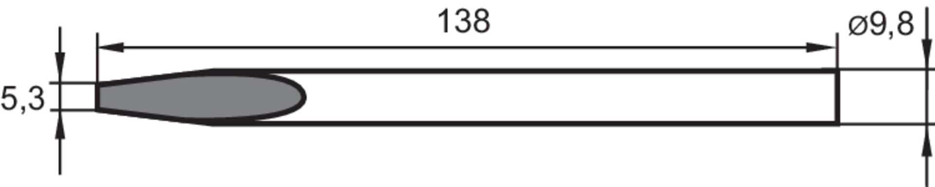 ERSA Ersatzlötspitze Meisselform gerade für 150Watt/5,3mm