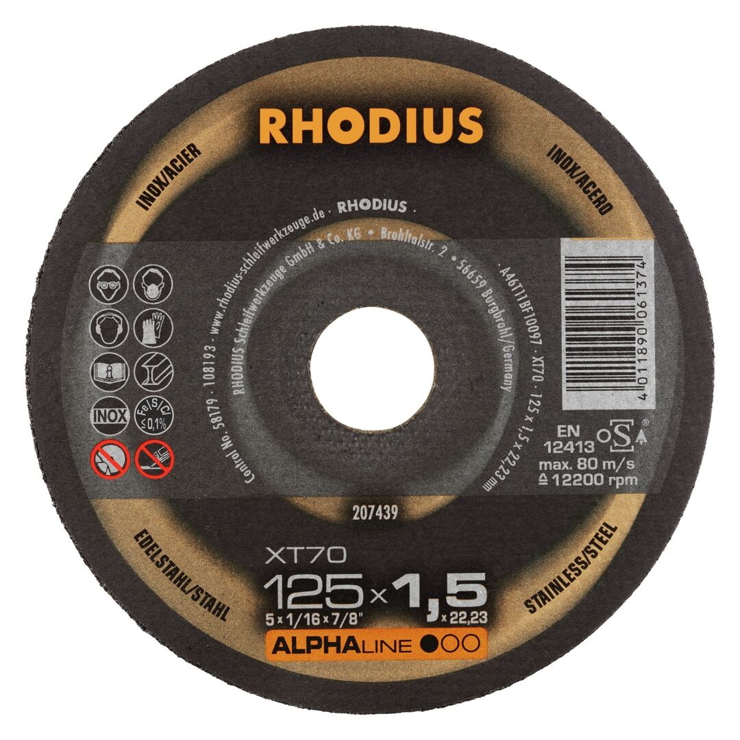 RHODIUS Trennscheibe XT70 125x1,5mm gerade
